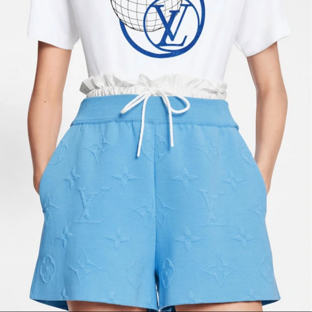 未使用 LouisVuitton/路易威登  浮雕满印抽绳短裤XS码D19355