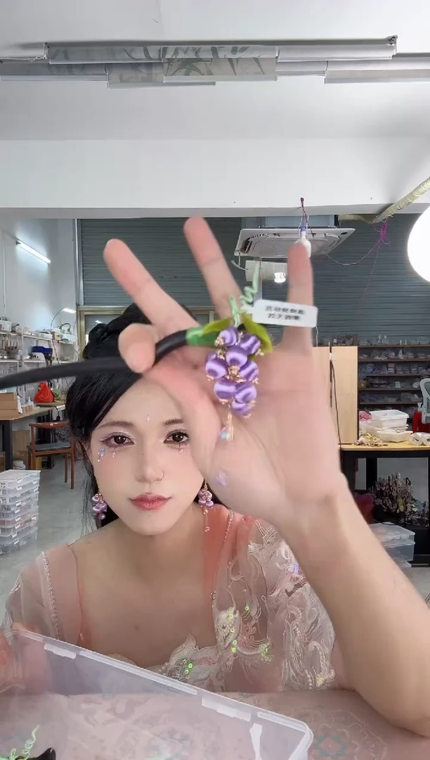 合金无000非遗绒花发簪