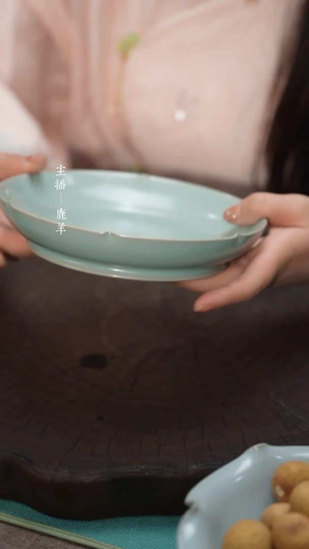 【闪购商品】16cm花口洗-汝瓷宋延宾微瑕简包-羊