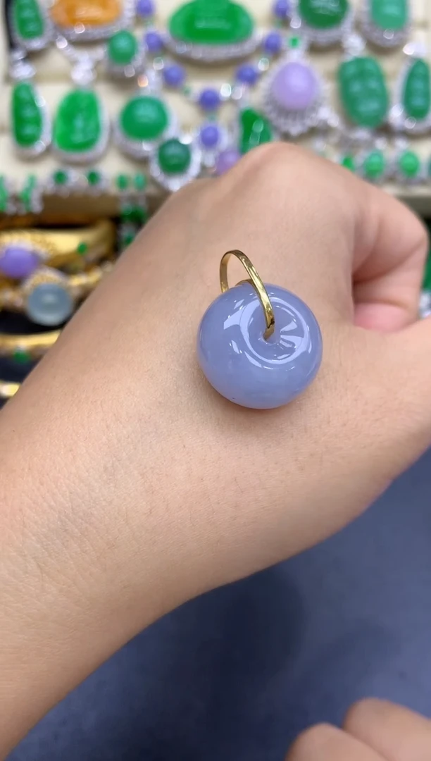 颈饰18K金镶嵌翡翠174-中国好珍宝