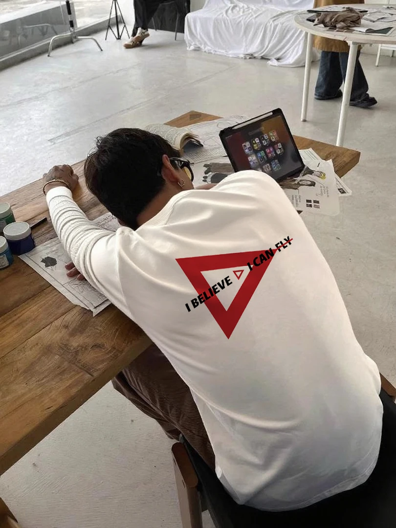 【重磅纯棉】cleanfit美式简约长袖T恤百搭休闲宽松潮流小众港风ins