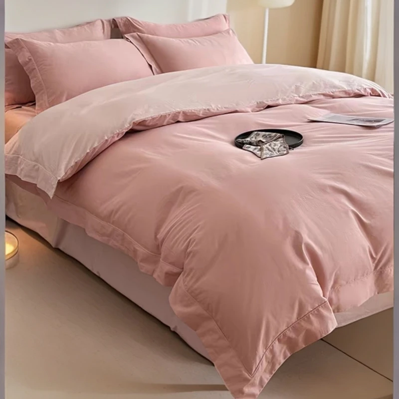双人被夏季棉被套轻奢四件套床品套件绣花单人