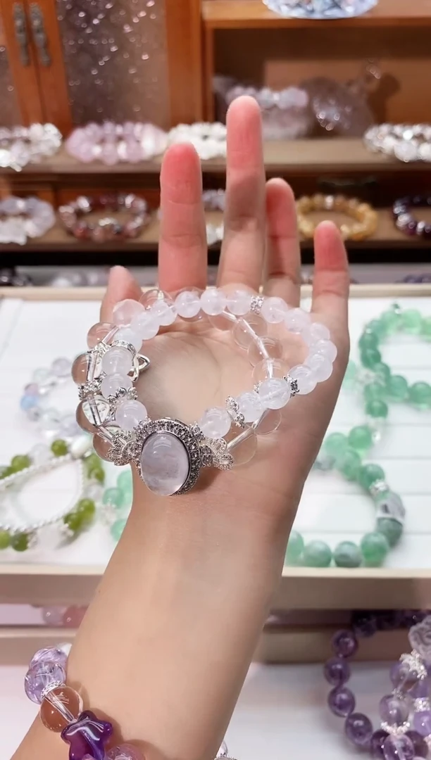 【闪购商品】水晶手串未镶嵌白水晶搭白幽灵