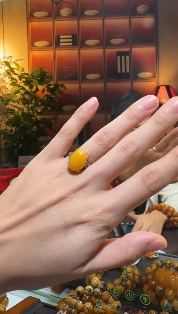 蜜蜡颈饰银S925镶嵌3810天然蜜蜡珠宝奇石