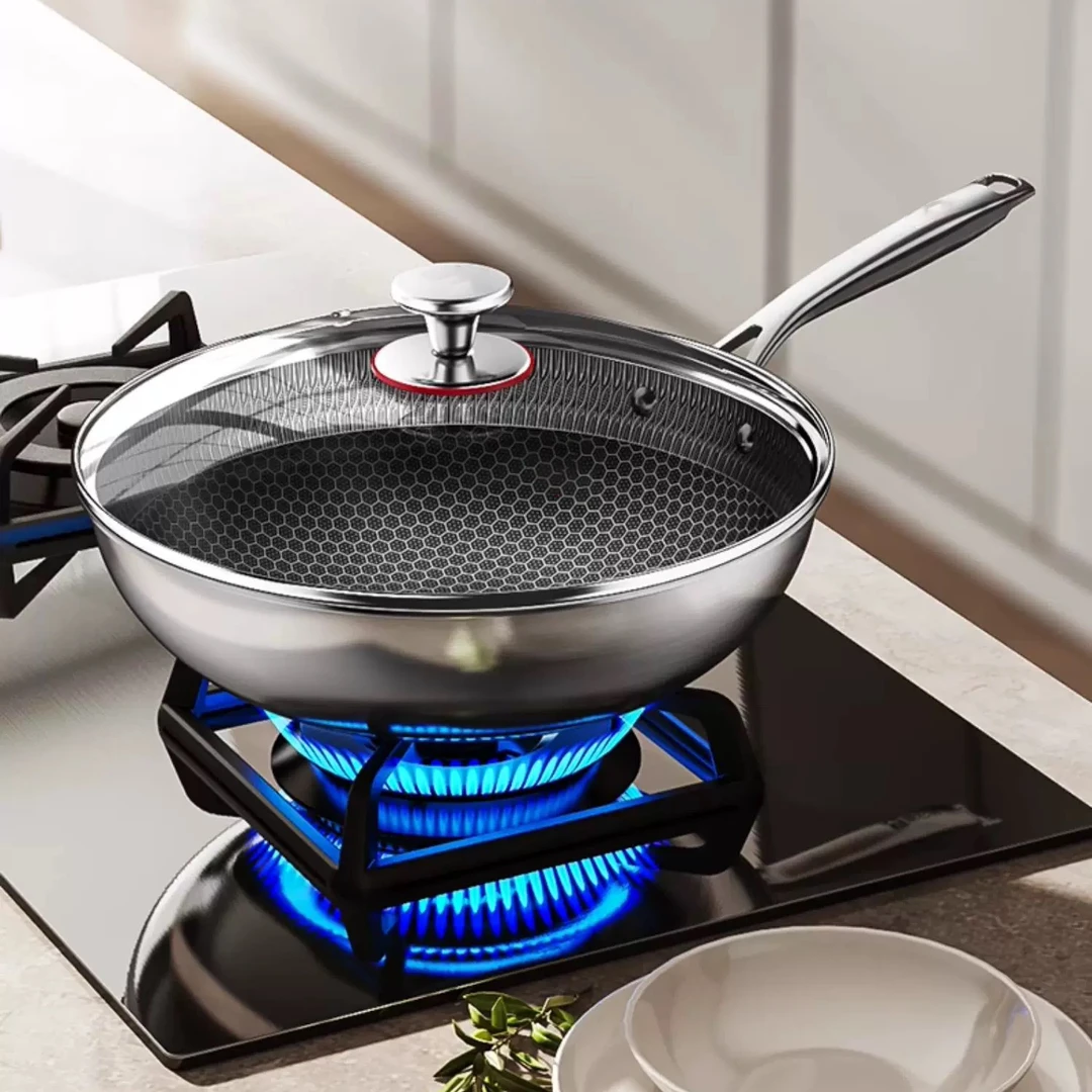 BMT0734G（带锅盖）外径34cm无涂层炒锅316库存尾货（新三楼）50120