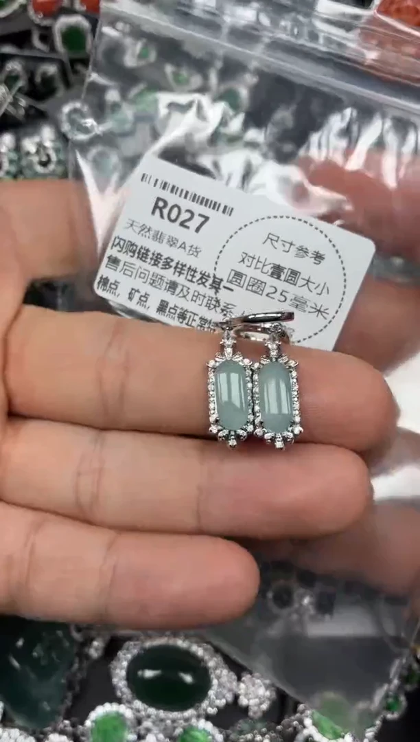 颈饰未镶嵌翡翠R027耳扣