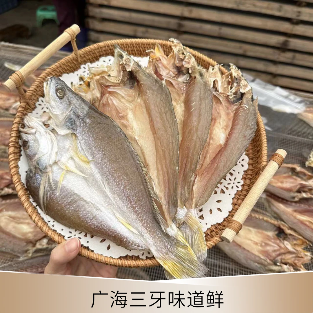 台山特产广海三牙鱼片咸鱼干淡晒500g广东省干货包邮