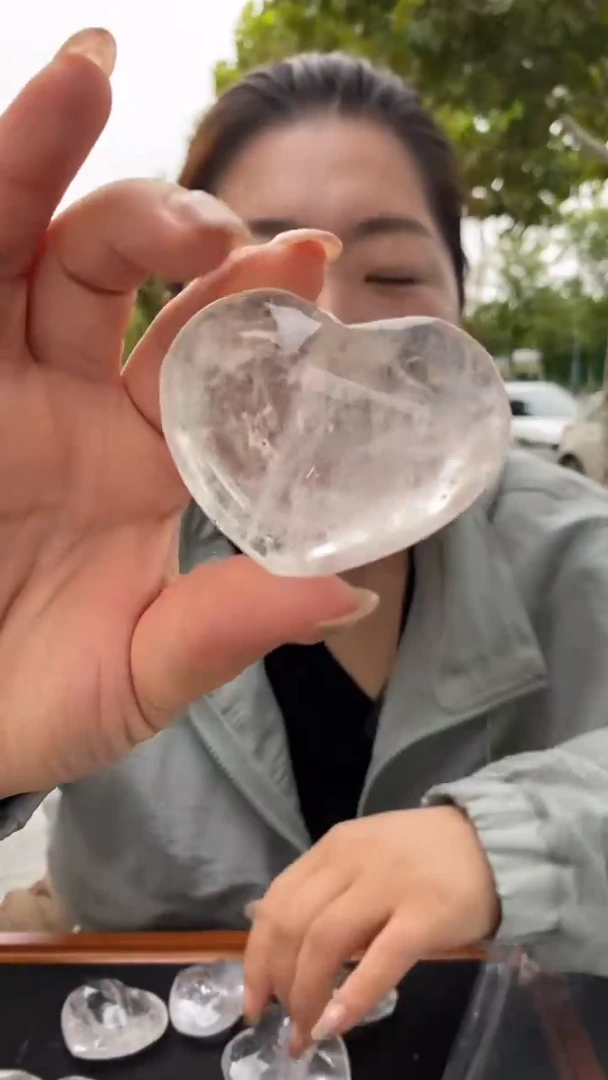 未镶嵌珠宝半成品水晶白水晶爱心D214多样性发其一
