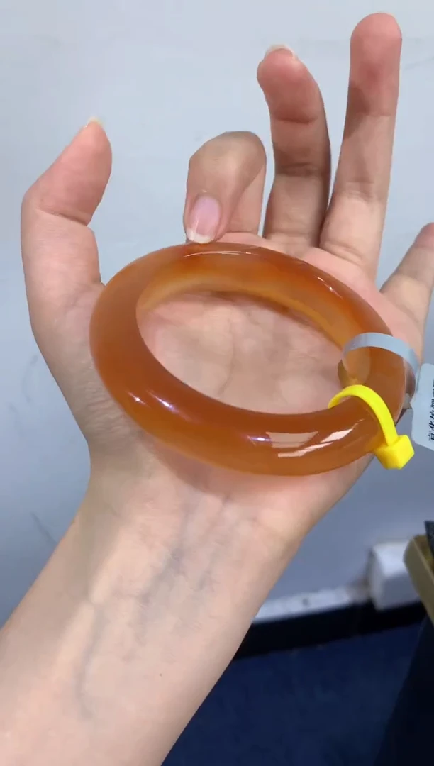 玛瑙/玉髓手镯未镶嵌5354橘红锦鲤