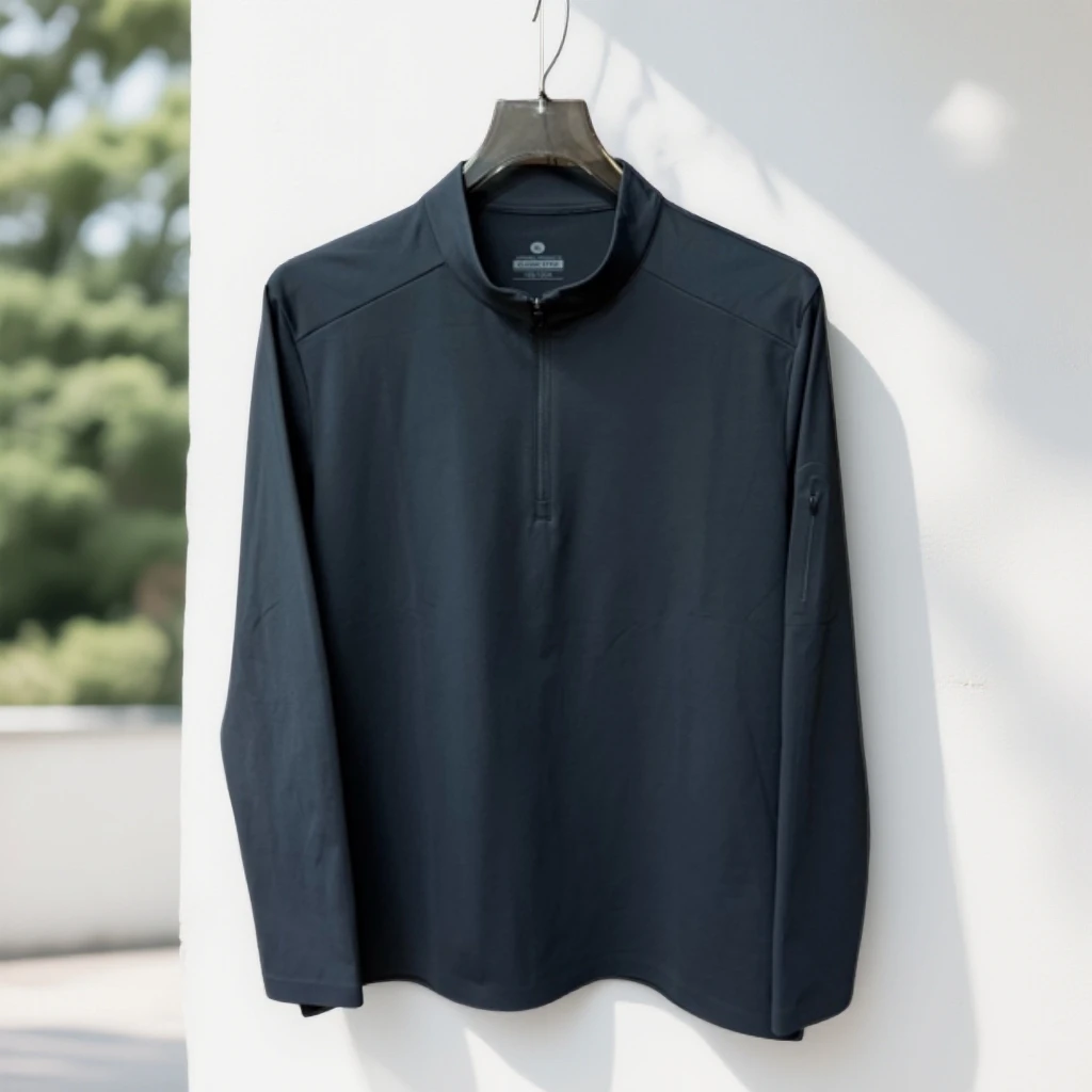 1213秋季男士户外长袖T恤运动加绒半拉链商务立领打底衫保暖上衣