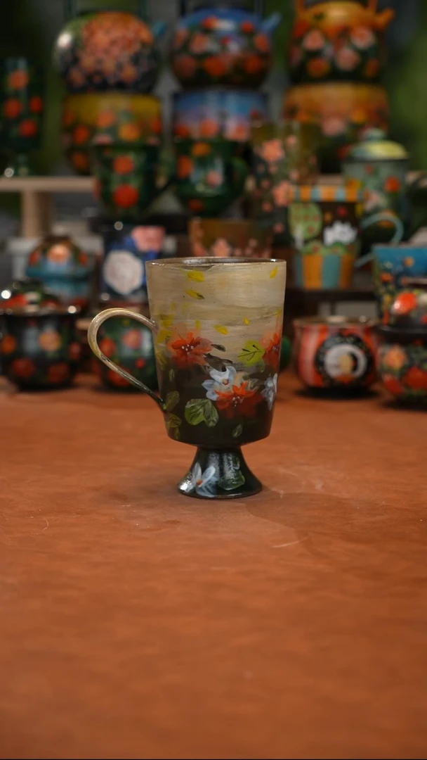 紫砂油画手绘釉下彩