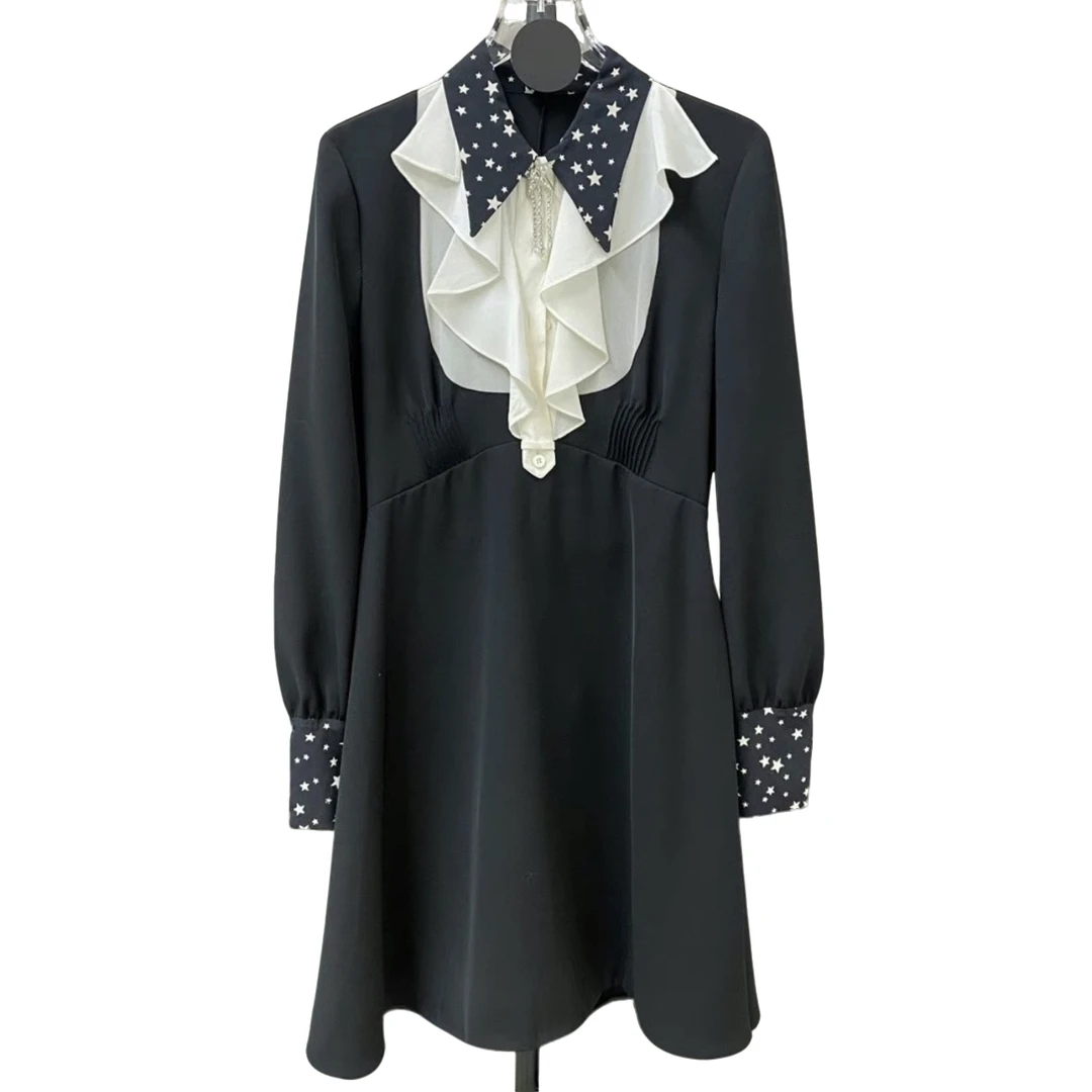 99新 MIU MIU/缪缪 汤/P215969877/拼色连衣裙 44码