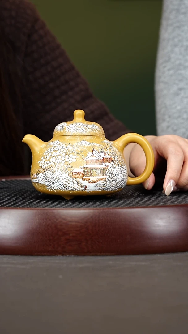 茶壶紫砂20YJB乳鼎 黄金朱泥310cc