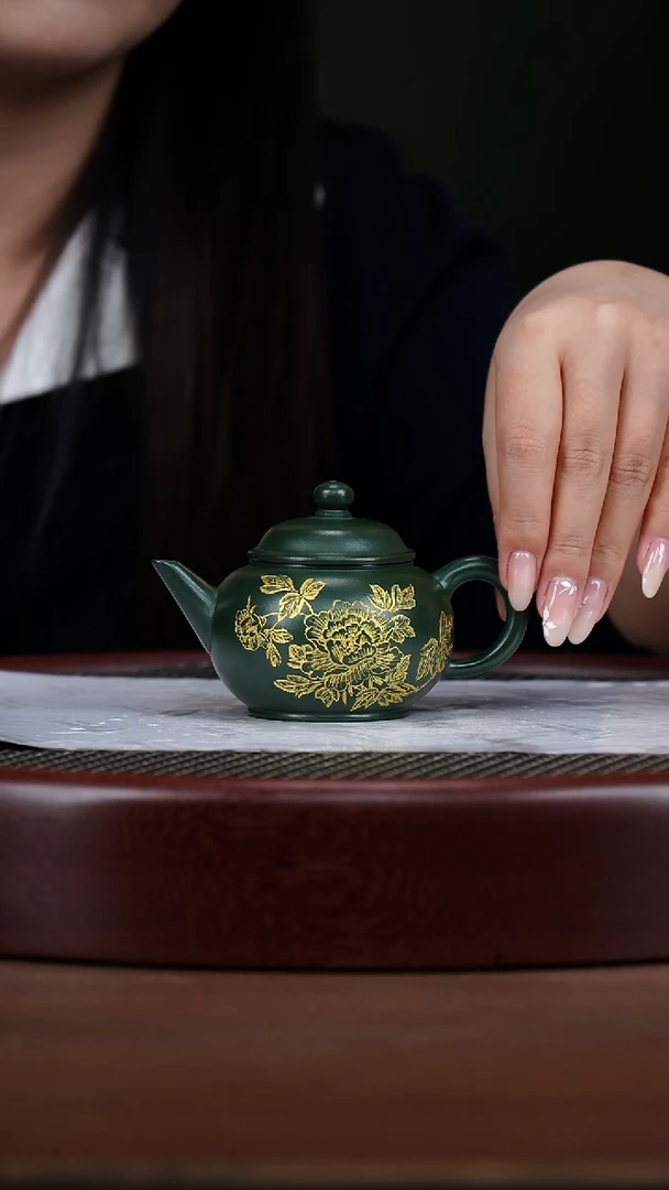 茶壶紫砂112WF水平 寅春绿泥110cc