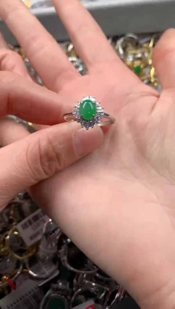 银S925镶嵌戒指翡翠777     6