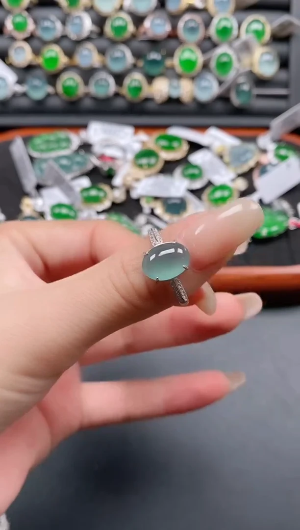 银S925镶嵌戒指翡翠111