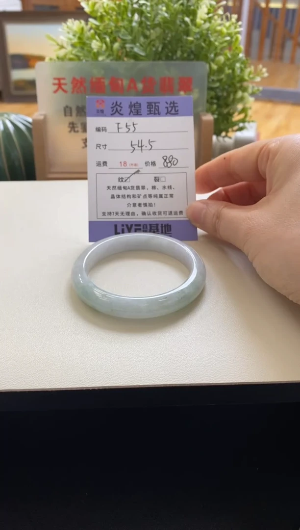 未镶嵌手镯翡翠圈口54编码f55