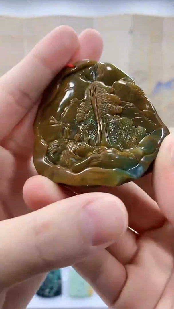 【闪购商品】定制翡翠未镶嵌4812bb-毛货挂件26