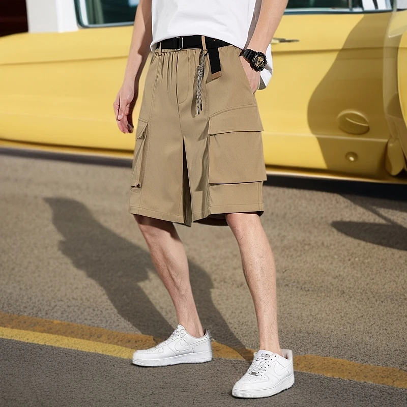 工装短裤薄款裤子男士夏季宽松潮流百搭透气休闲五分裤