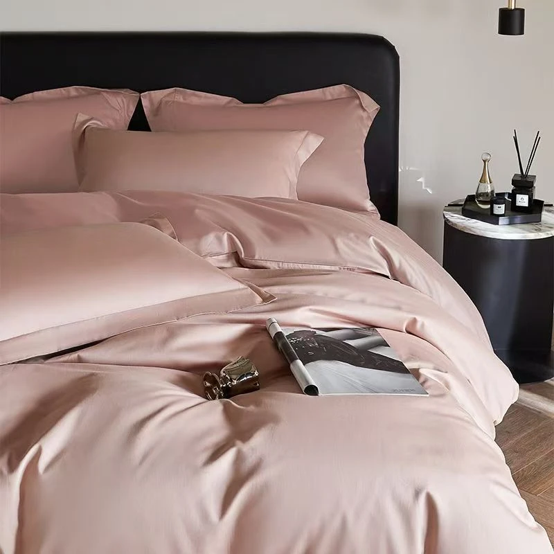 橘粉色-织金宋锦高精密床笠1.8*2米