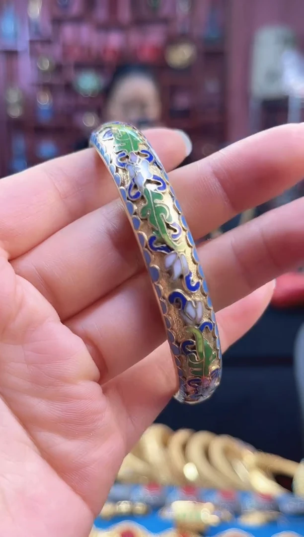 非遗 景泰蓝手镯 金地 65