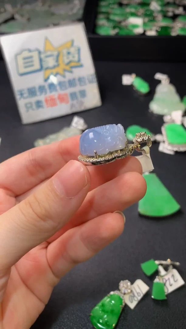 颈饰银S925镶嵌翡翠翡翠