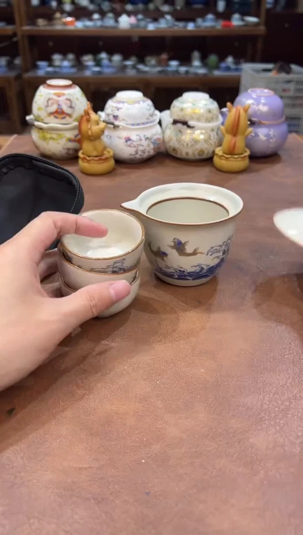 真的很便宜会开片的旅行茶具