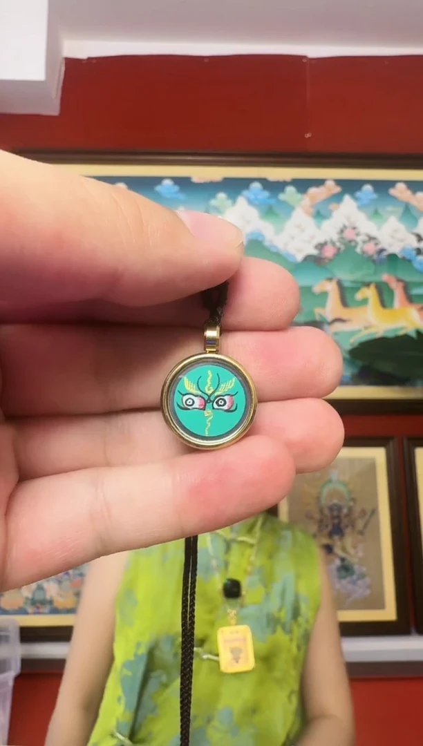 吊坠绿CC-热贡纯手绘唐卡多多