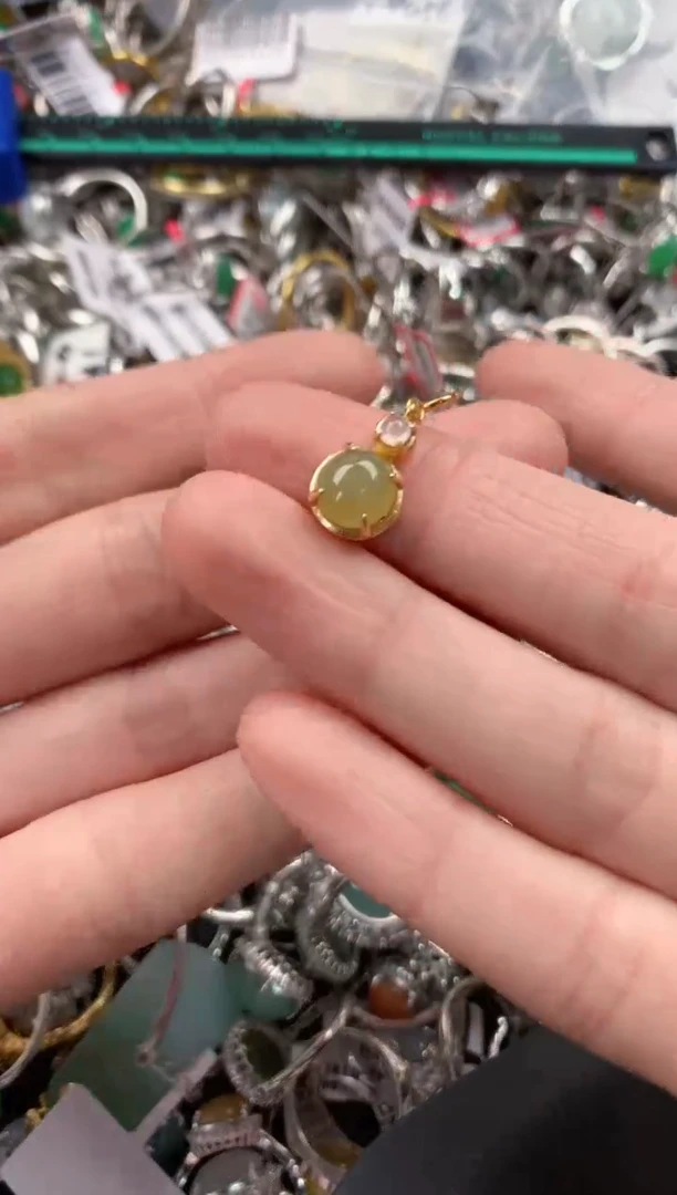 银S925镶嵌戒指翡翠999  8