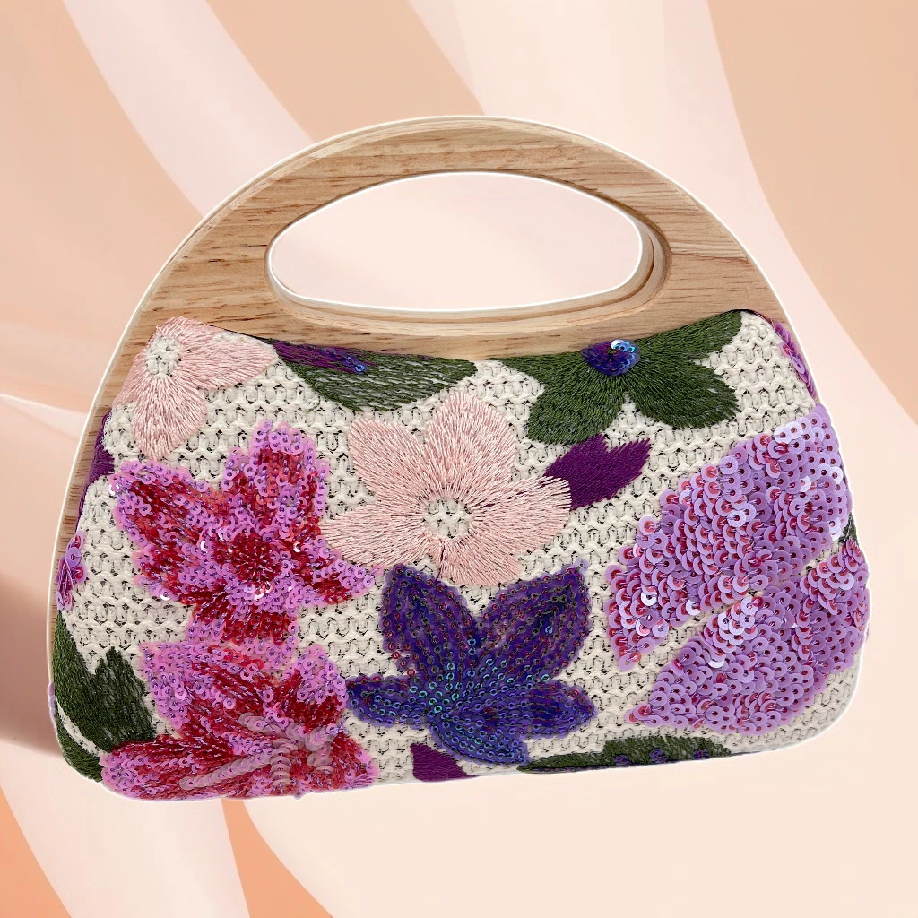 手拿包复古绣花民族风时尚女士高档肩包零钱包亮片包百搭