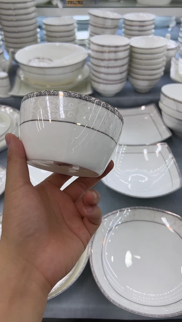 骨瓷玲珑4.5方6个