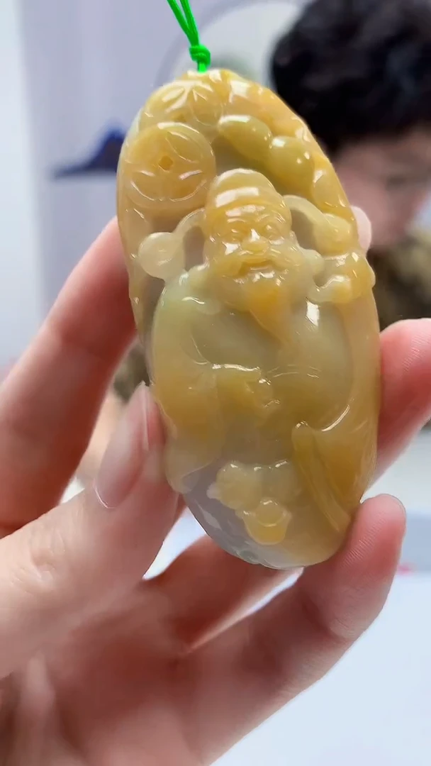 【闪购商品】定制翡翠未镶嵌4688zm-毛货挂件财神381