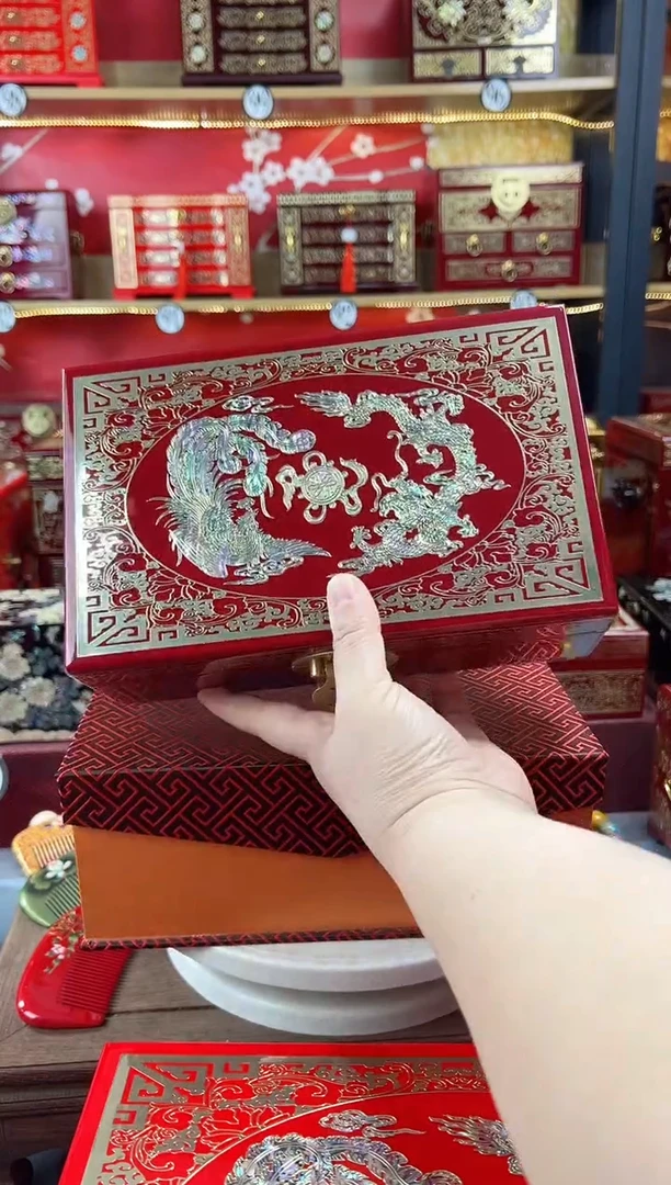 用****324厘米双层款掐丝螺钿镶嵌红铜扣龙凤