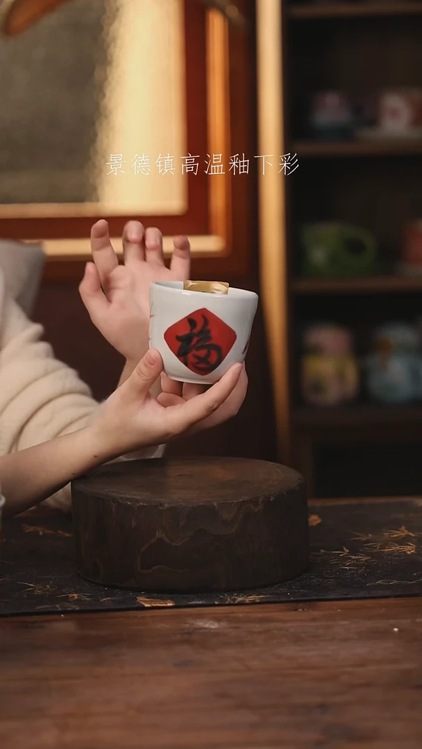 陶瓷景德镇高温釉下手绘陶瓷@L803@