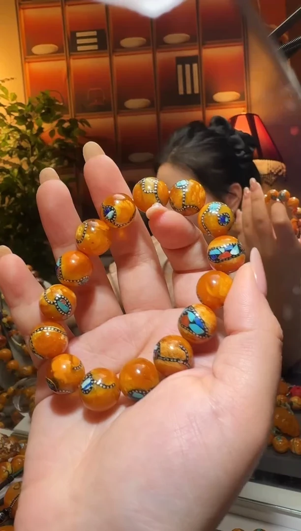 蜜蜡颈饰未镶嵌8965天然蜜蜡珠宝奇石全都保真