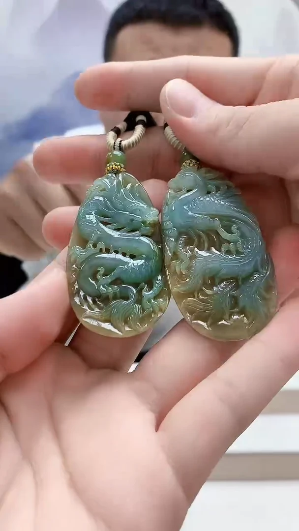 未镶嵌定制翡翠4898bb-毛货挂件一对128