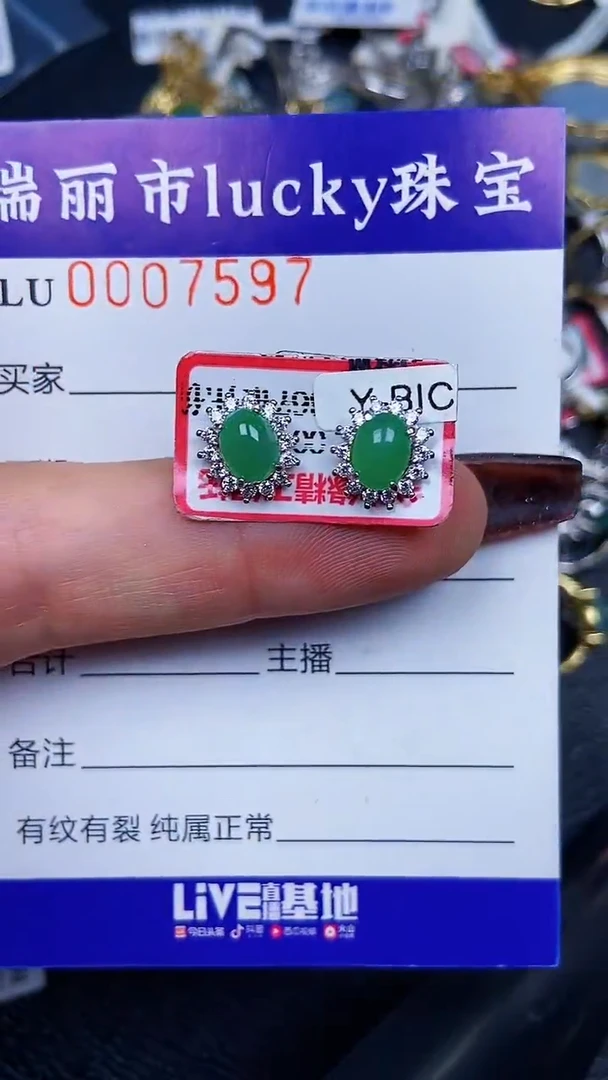 颈饰银S925镶嵌翡翠7597