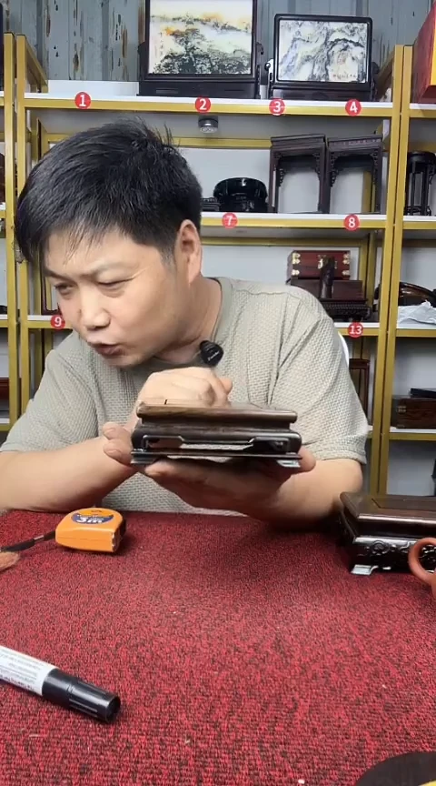 木非洲黑檀正方底座11*4CM