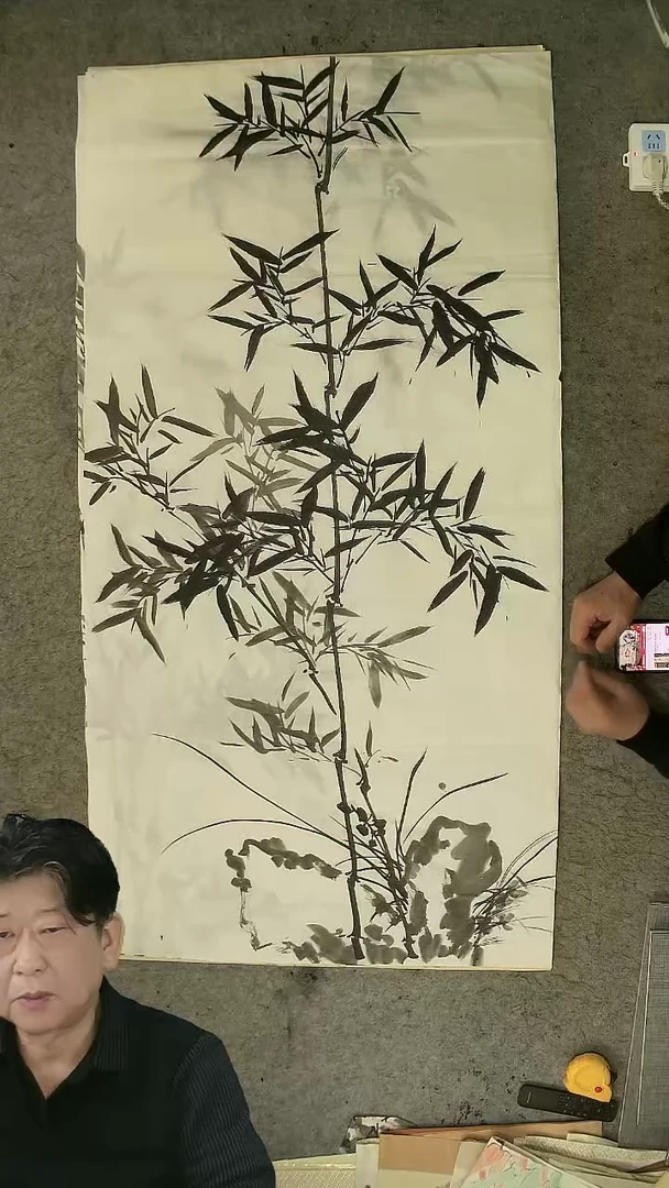 国画四尺整张  墨竹  69*138cm