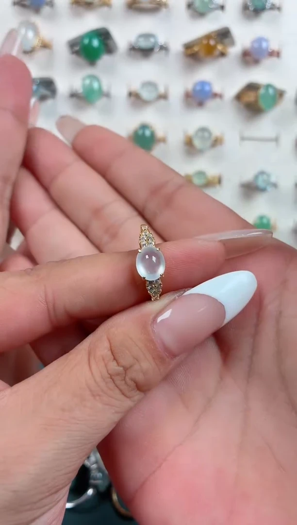 银S925镶嵌戒指翡翠柚***?.