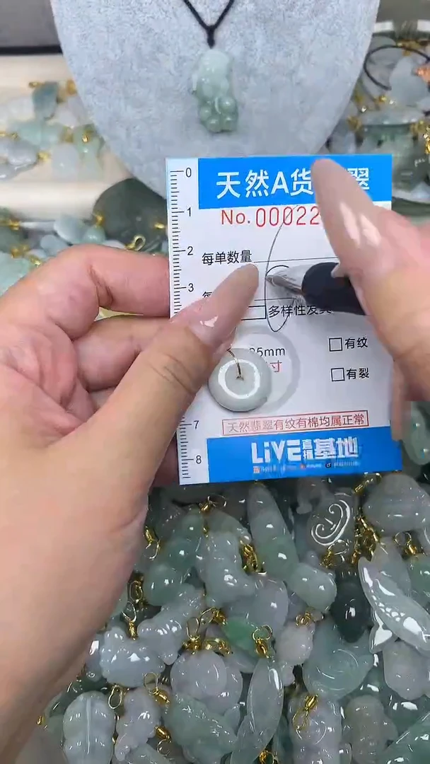 翡翠未镶嵌颈饰净货挂件-2219