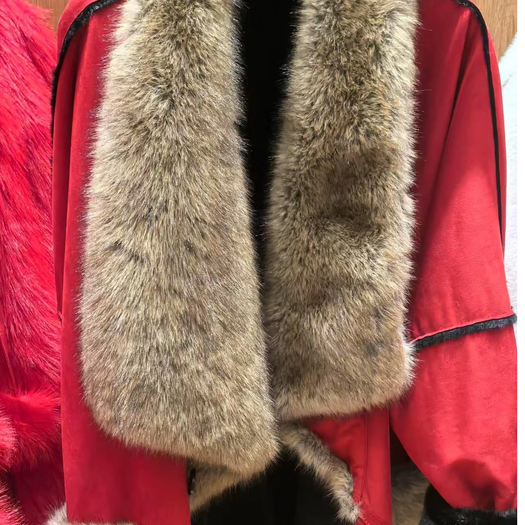 新【DGG STUDIO】2024秋冬新款设计师毛毛中长款外套时尚百搭3.0