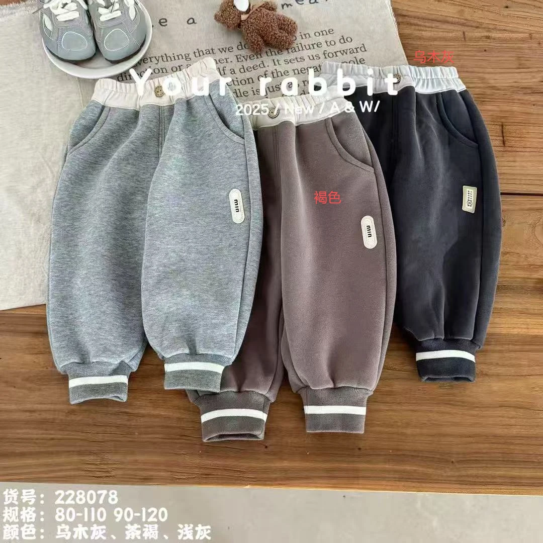 玥儿兔-【时尚撞色228078】复合加绒卫裤