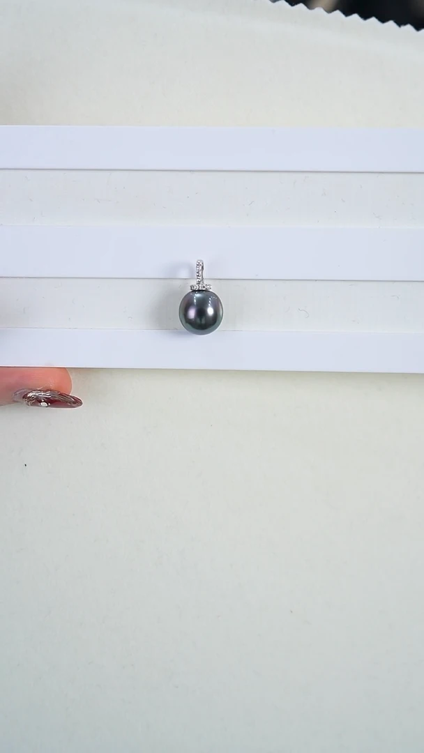 【闪购商品】海水珍珠吊坠(不含链)银S925镶嵌10-11mm 大溪地吊坠