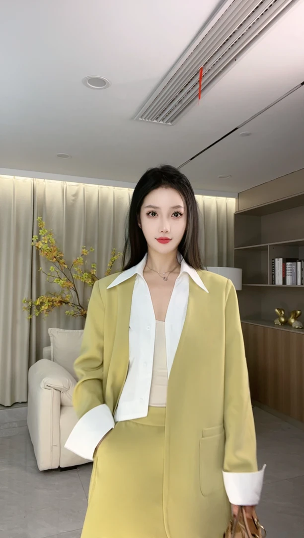 2025春季新款韩版时尚气质修身假两件设计师半身裙两件套西装套装