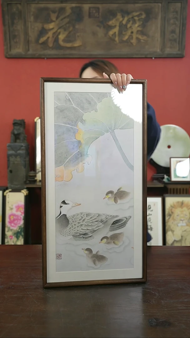 【闪购商品】书法手绘33*66-A302荷叶