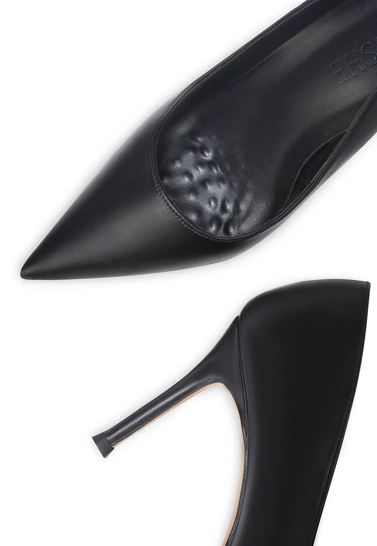 黑色高跟鞋女细跟软皮2025年春秋新款职场空乘走秀不累脚职业单鞋