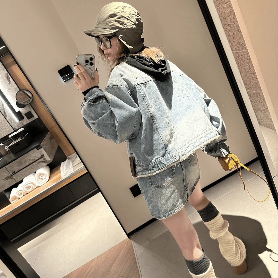 舟舟 【爵士乐】牛仔套装时尚休闲百搭设计感