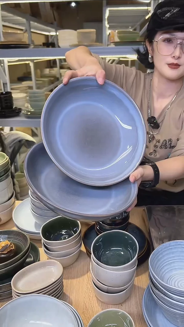 瓷306高温釉下彩陶瓷餐具默认微瑕