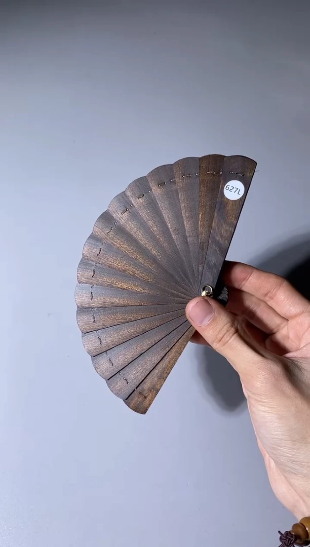 【闪购商品】金丝楠木雕627号10cm阴沉金丝楠迷你扇
